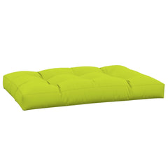 Bright green polyester pallet cushion, 47.2x31.5x4.7 inches, with tufted design.