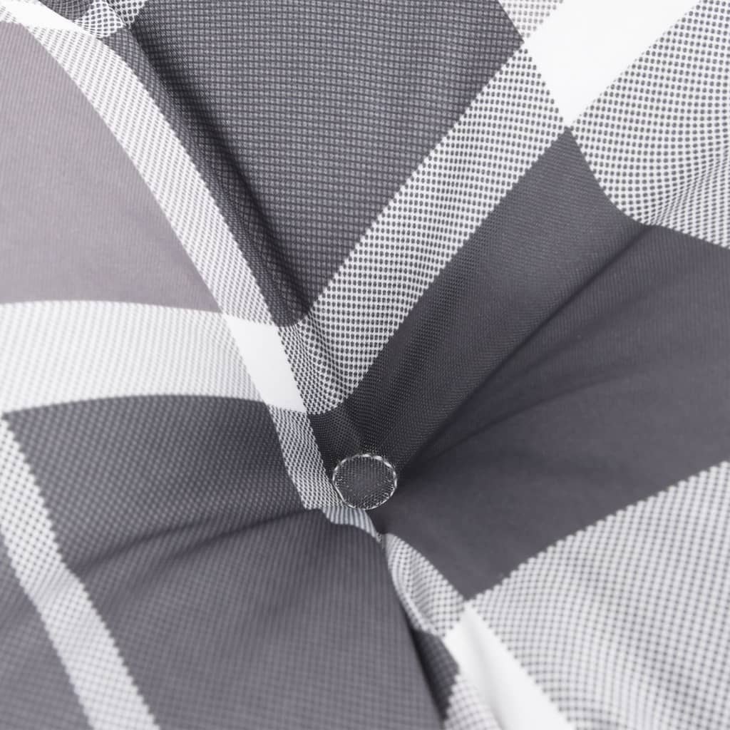 Gray check pattern polyester pallet cushion, 47.2x31.5x4.7 inches.