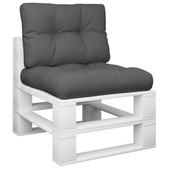 Two anthracite polyester cushions for pallet furniture, one seat and one back.