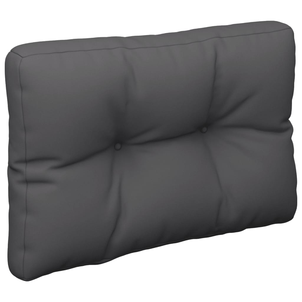 Two anthracite polyester pallet cushions, one seat and one back, with tufted design.
