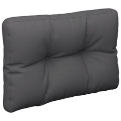 Two anthracite polyester pallet cushions, one seat and one back, with tufted design.