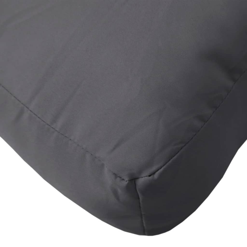 Two anthracite polyester cushions for pallet sofas, one seat and one back.