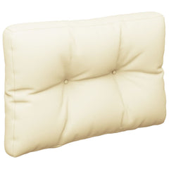 Cream polyester pallet cushion set with two pieces, featuring tufted design.