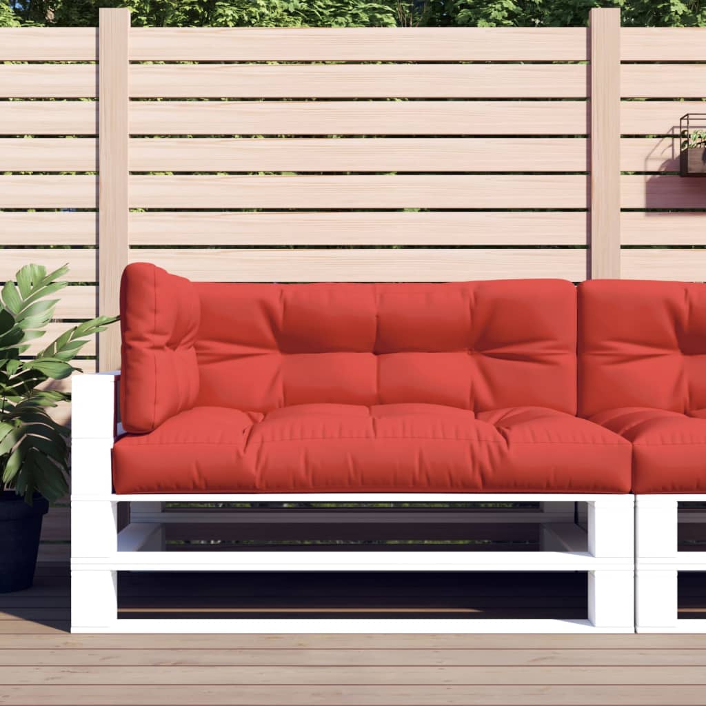 Pallet Cushion Set of 3 Red Polyester Water-resistant materials