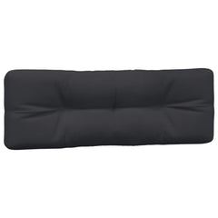 Black 3-piece pallet cushion set with water-resistant polyester and soft filling for comfort.