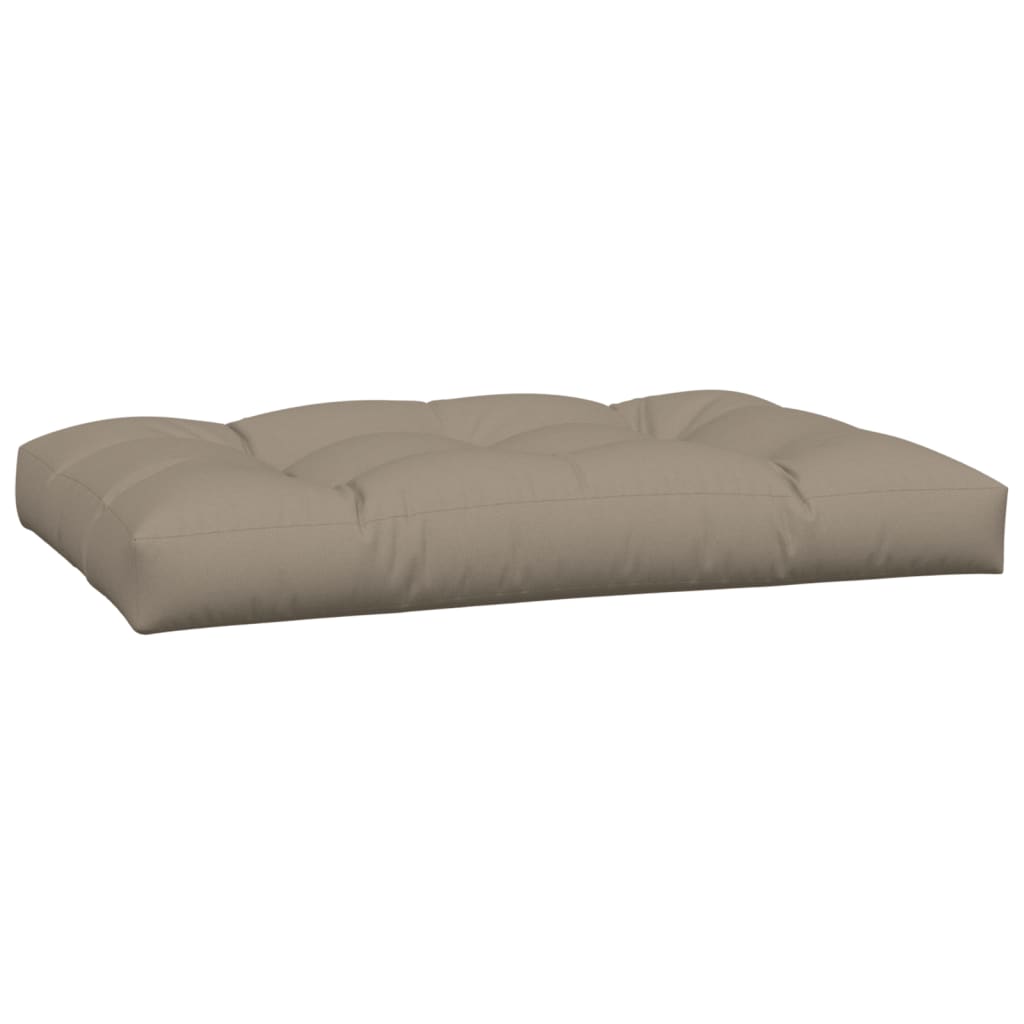 Taupe polyester pallet cushion set with three pieces: seat, back, and side.