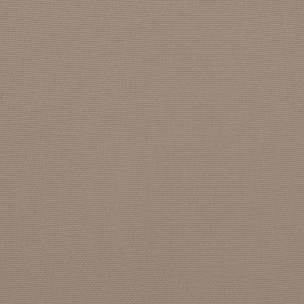 Set of three taupe polyester pallet cushions with water-resistant and UV-resistant fabric