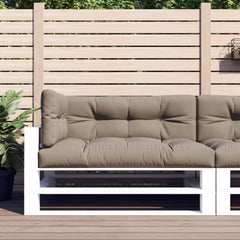 Taupe polyester pallet cushions set with three pieces: seat, back, and side.