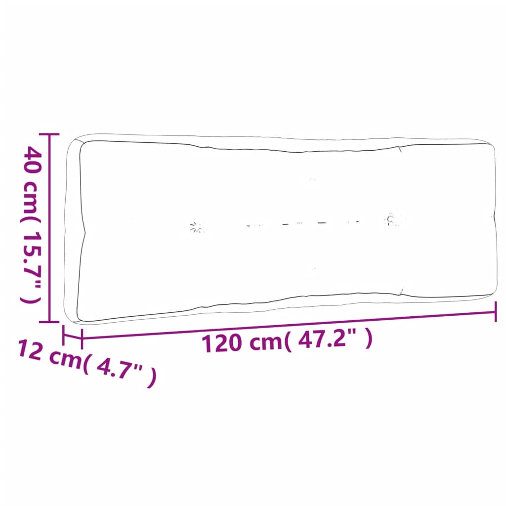Three wine red polyester pallet cushions with soft filling for outdoor seating.