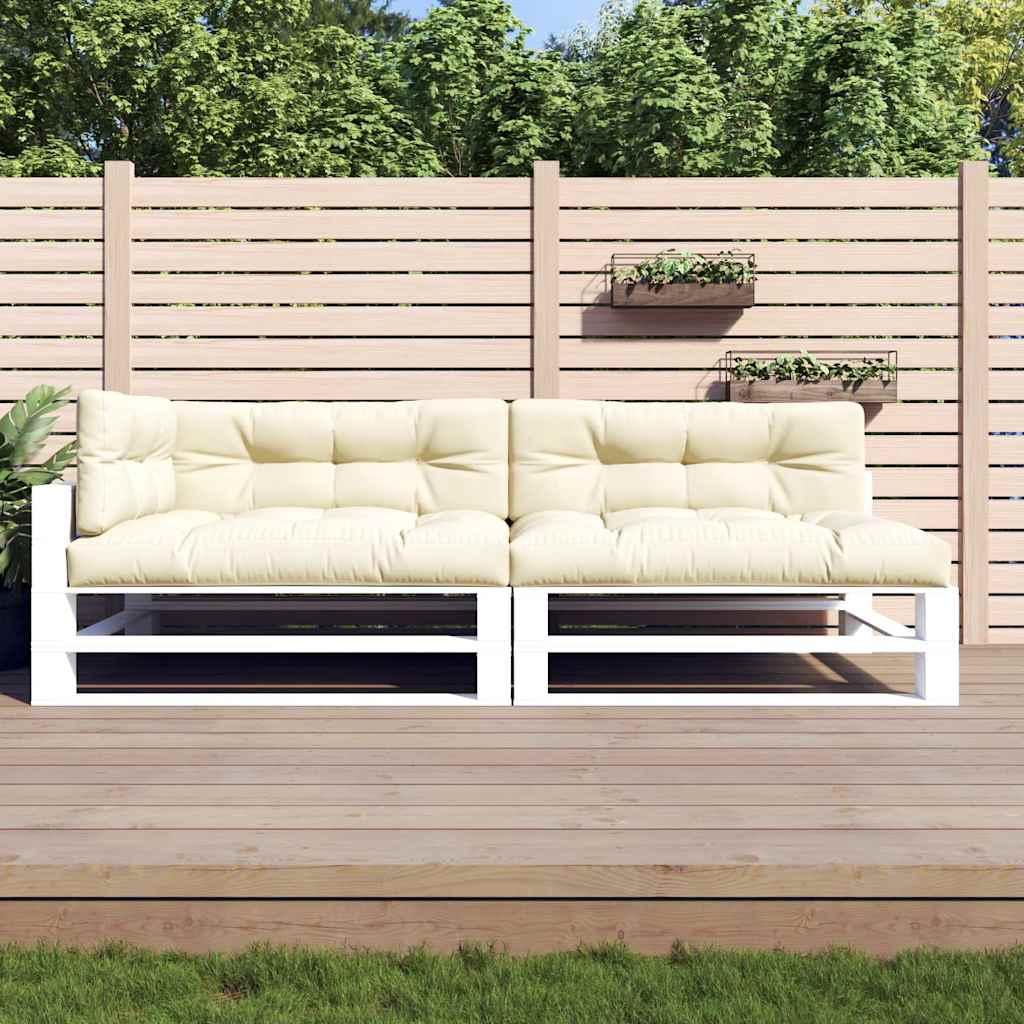 Pallet Cushion Set of 5 Cream 100% Polyester Extra Thick Surface