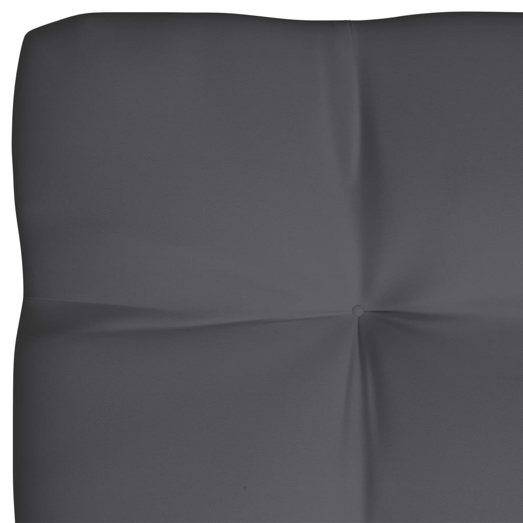 A set of 7 anthracite fabric cushions for pallet sofas, including seats, backs, and one side.