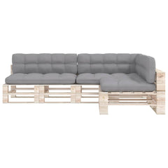 Gray 7-piece fabric cushion set for pallet sofa with thick padding and durable stitching