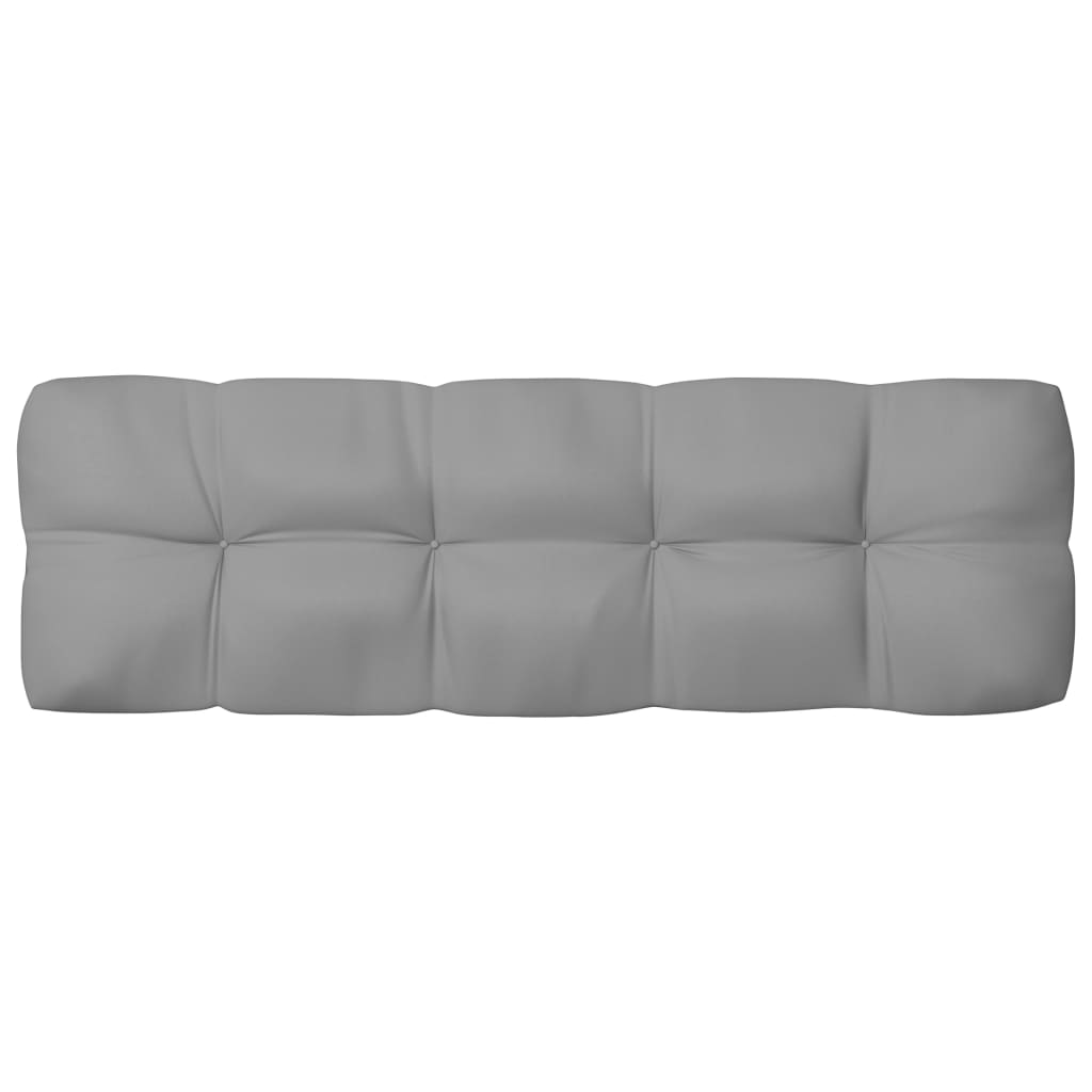 Gray 7-piece fabric cushion set for pallet sofas, including seat, back, and side cushions.