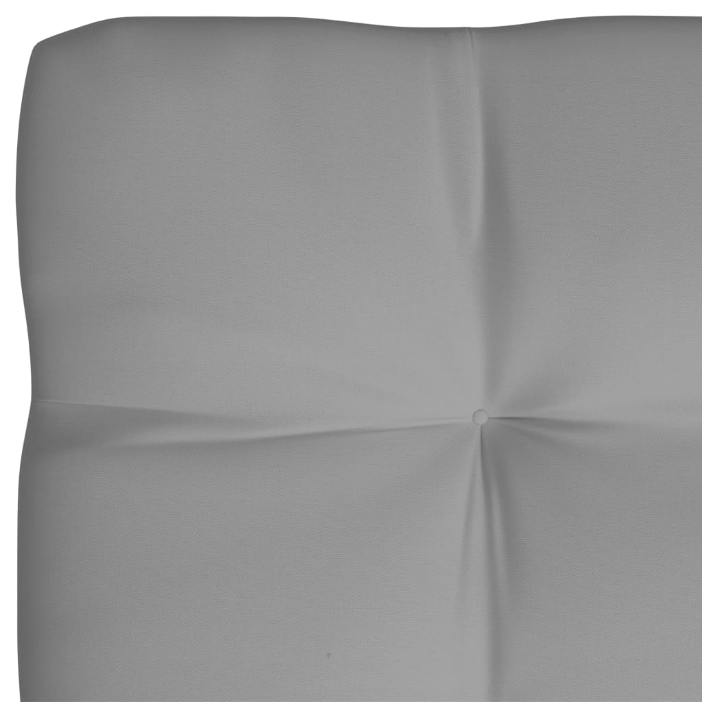 Gray 7-piece fabric cushion set for pallet sofas, featuring three seat, three back, and one side cushion.