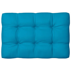 Blue fabric pallet sofa cushions set with 7 pieces in a vibrant blue color.