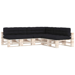 7-piece black fabric pallet sofa cushions, water-repellent.