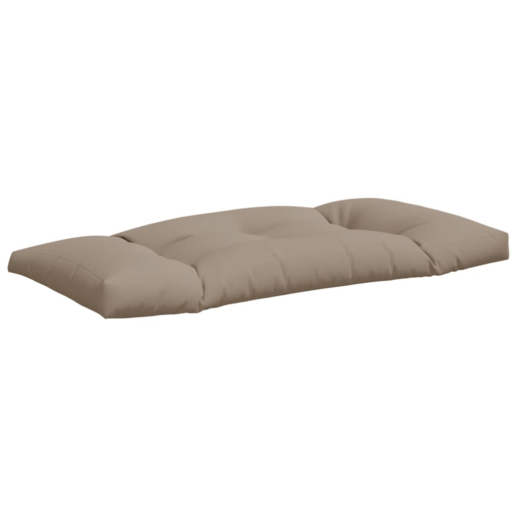 Taupe polyester pallet cushion set with two pieces for seat and back.