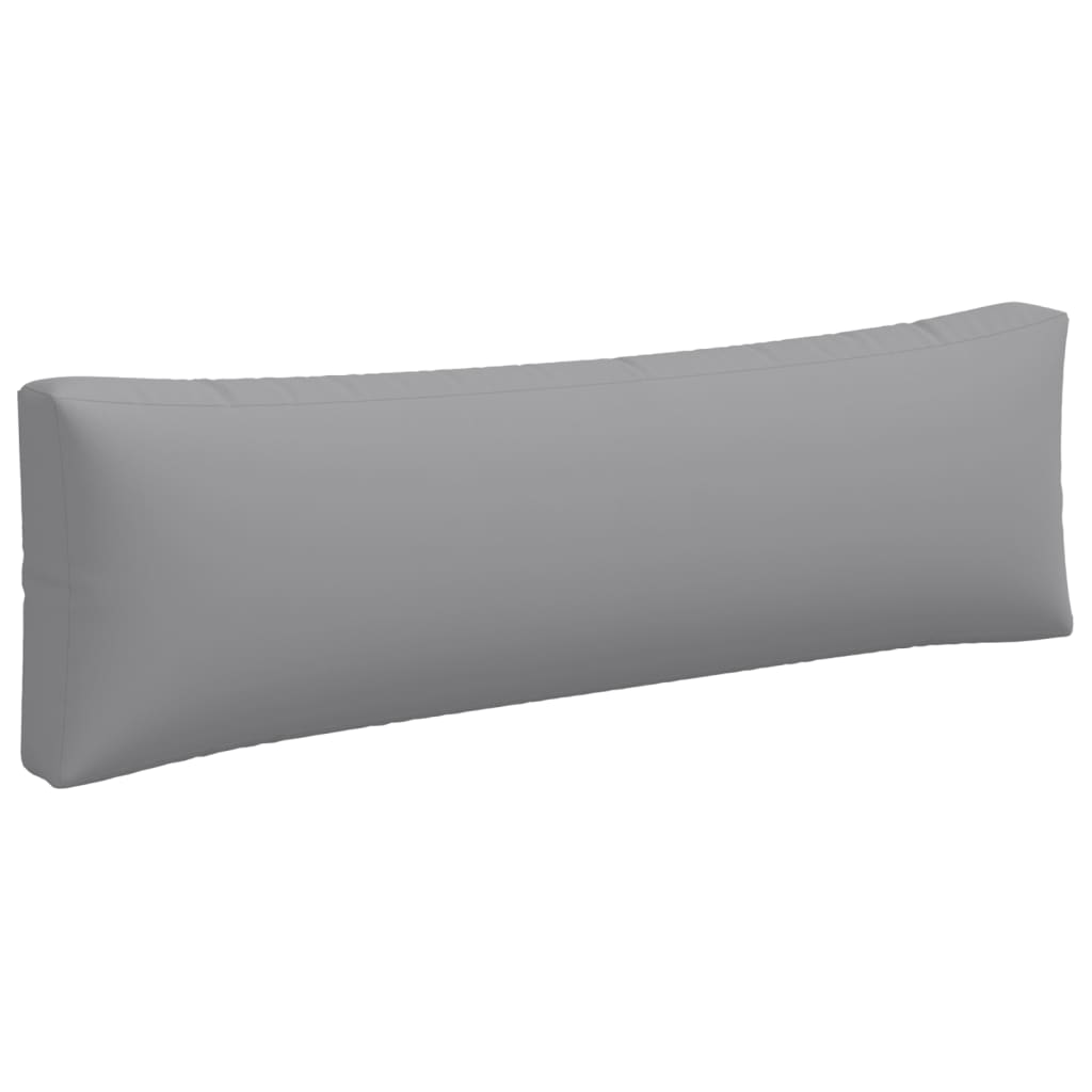 Gray polyester pallet cushion set of three, including seat, back, and side cushions.