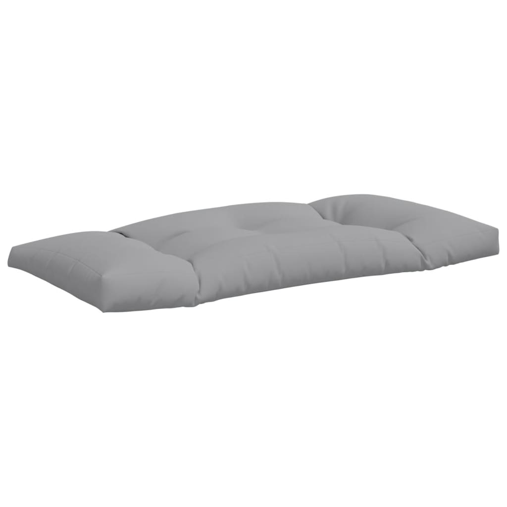 Gray polyester pallet cushion set of three, including seat, back, and side cushions.