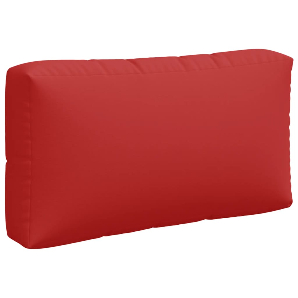 A single red rectangular pallet cushion is shown against a white background.