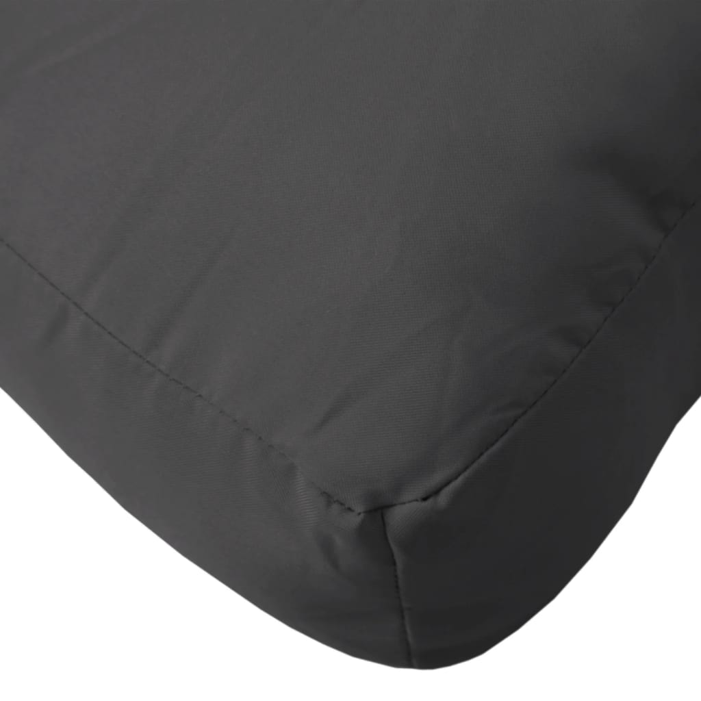 Three black polyester cushions for pallet furniture, including seat, back, and side pieces.