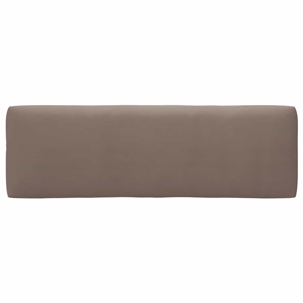 Taupe polyester pallet cushion set with three pieces: seat, back, and side.
