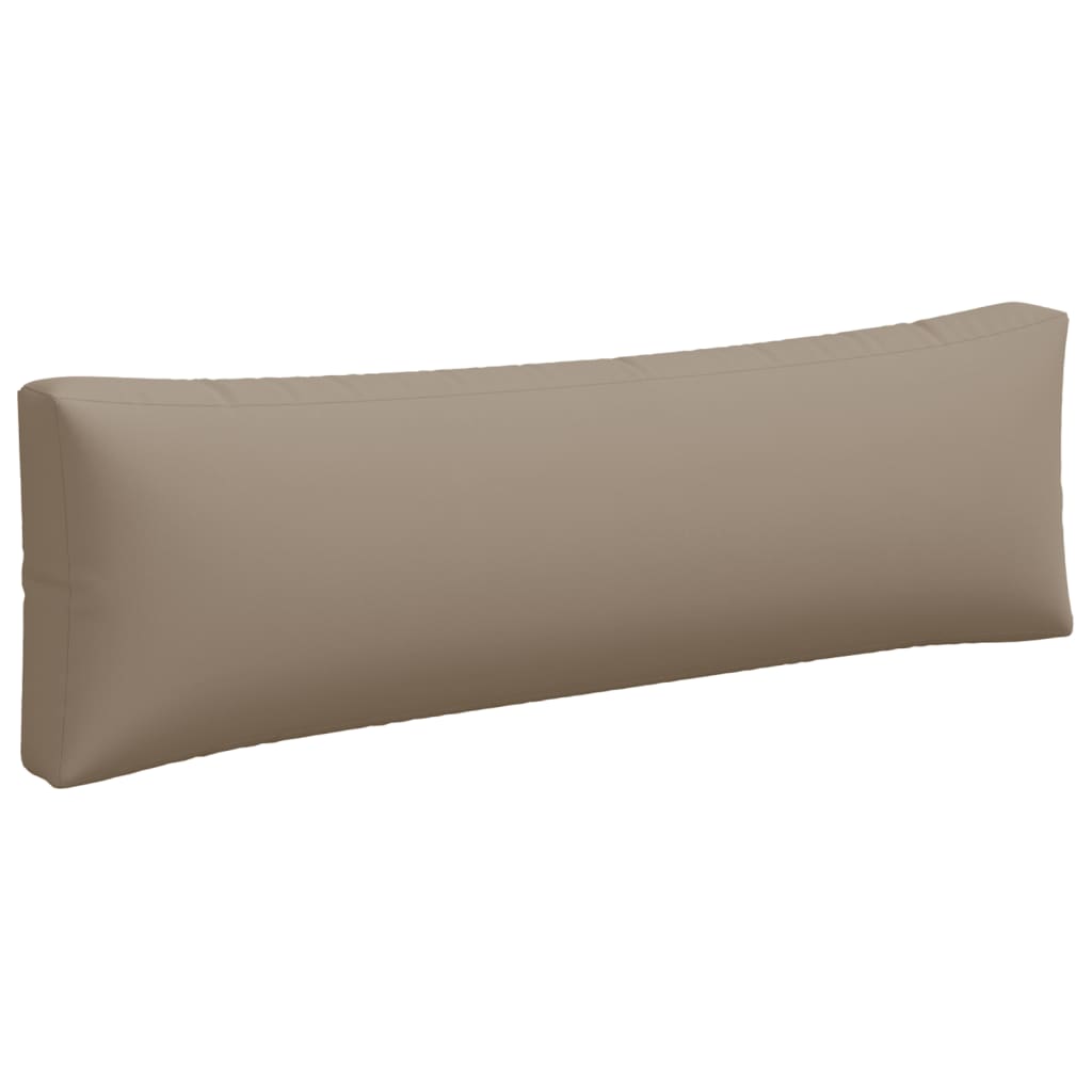 Taupe polyester pallet cushion set with three pieces: seat, back, and side.