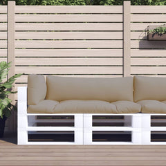 Taupe polyester pallet cushions set with three pieces: seat, back, and side.