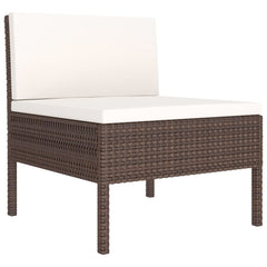 Garden Furniture Set Brown PE Rattan 10-piece set Modular