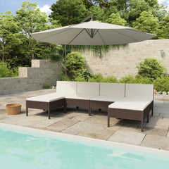 Garden Furniture Set Brown and Cream White