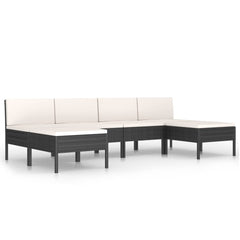 Garden Furniture Set Black, Cream White