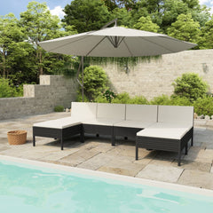 Garden Furniture Set Black, Cream White