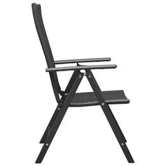 Garden Chair Set of 4 Black PE rattan, aluminum Medium Foldable