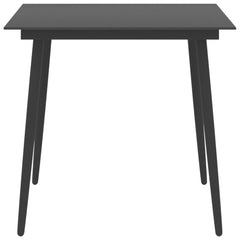 Garden Table Black Powder-coated steel, glass 31.5 x 31.5 x 29.1 in