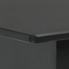 Garden Table Black Powder-coated steel, glass 31.5 x 31.5 x 29.1 in
