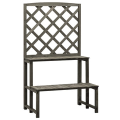 Planter Grey Solid firwood Medium Planter Rectangular
