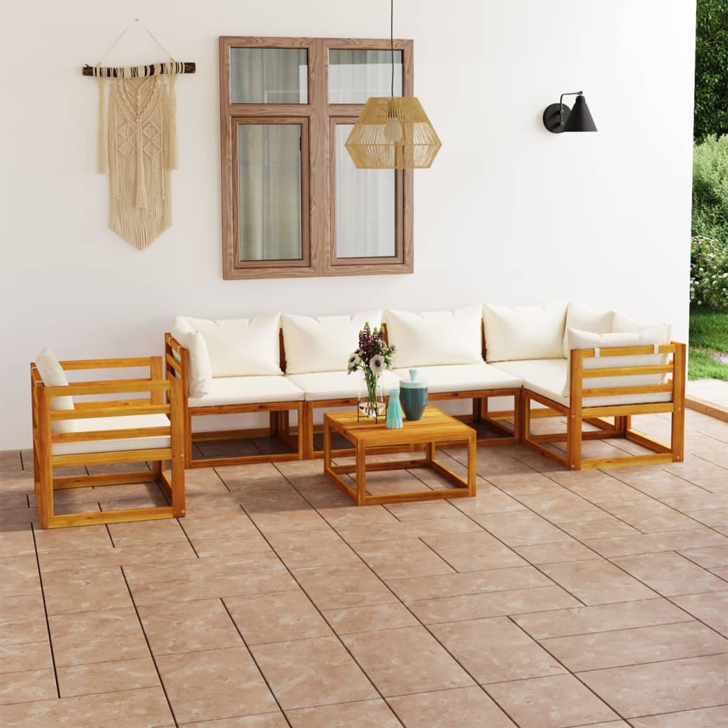 Garden Lounge Set Cream and Brown