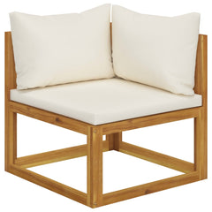 Garden Lounge Set Cream Solid acacia wood with an oiled finish