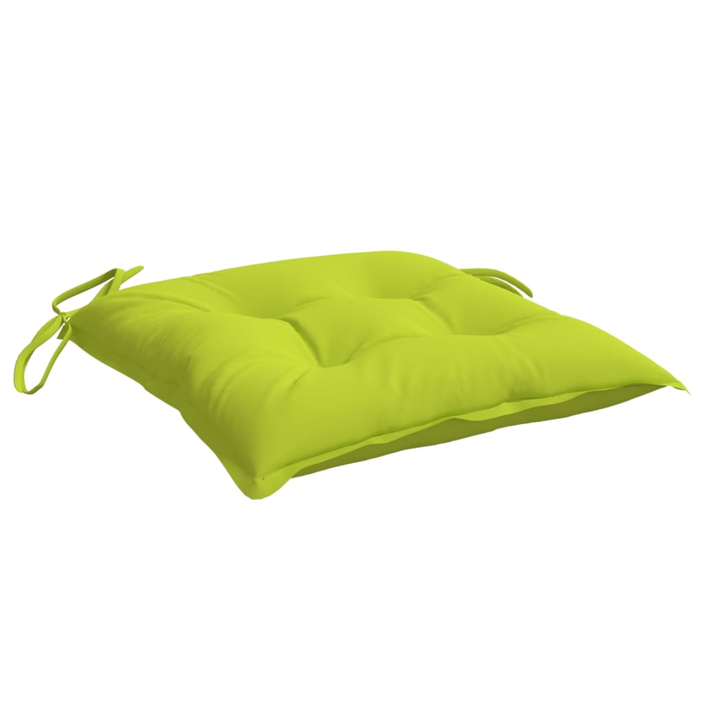 Bright green Oxford fabric chair cushion with ties, 19.7x19.7x2.8 inches.