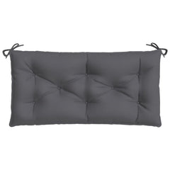 Anthracite garden bench cushion in Oxford fabric, 39.4x19.7x2.8 inches, with ties.