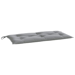 Gray Oxford fabric garden bench cushion, 39.4x19.7x2.8 inches, with ties.