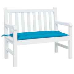 Light blue Oxford fabric garden bench cushion, 39.4x19.7x2.8in, with non-slip ropes.