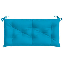 Light blue garden bench cushion in Oxford fabric with ties, 39.4x19.7x2.8 inches.