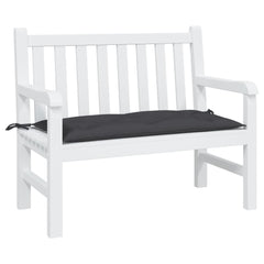 Black Oxford fabric garden bench cushion, 39.4x19.7x2.8 inches, with ties.