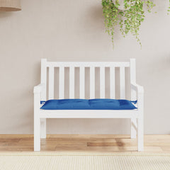Blue Oxford fabric garden bench cushion with ties, sized 39.4x19.7x2.8 inches.