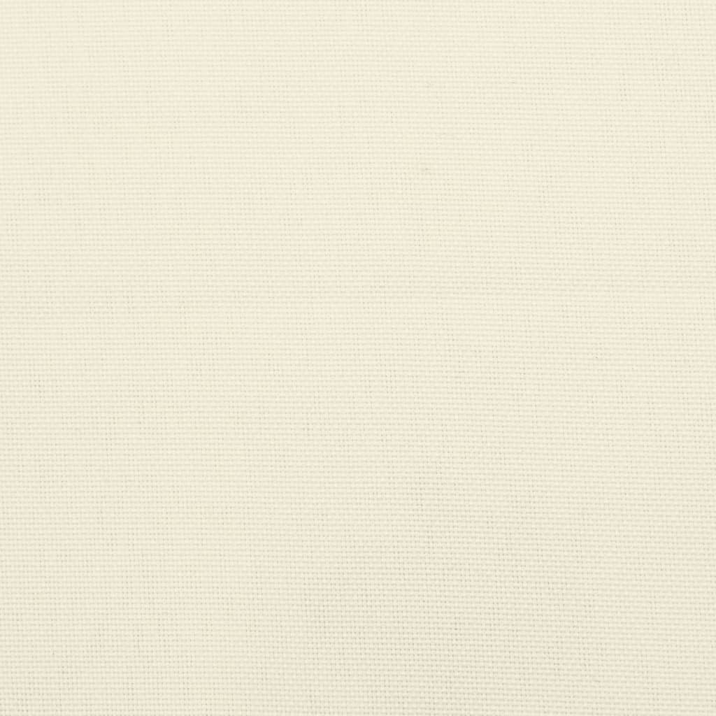 Cream white Oxford fabric garden bench cushion, 59x20x3 inches, with ties.