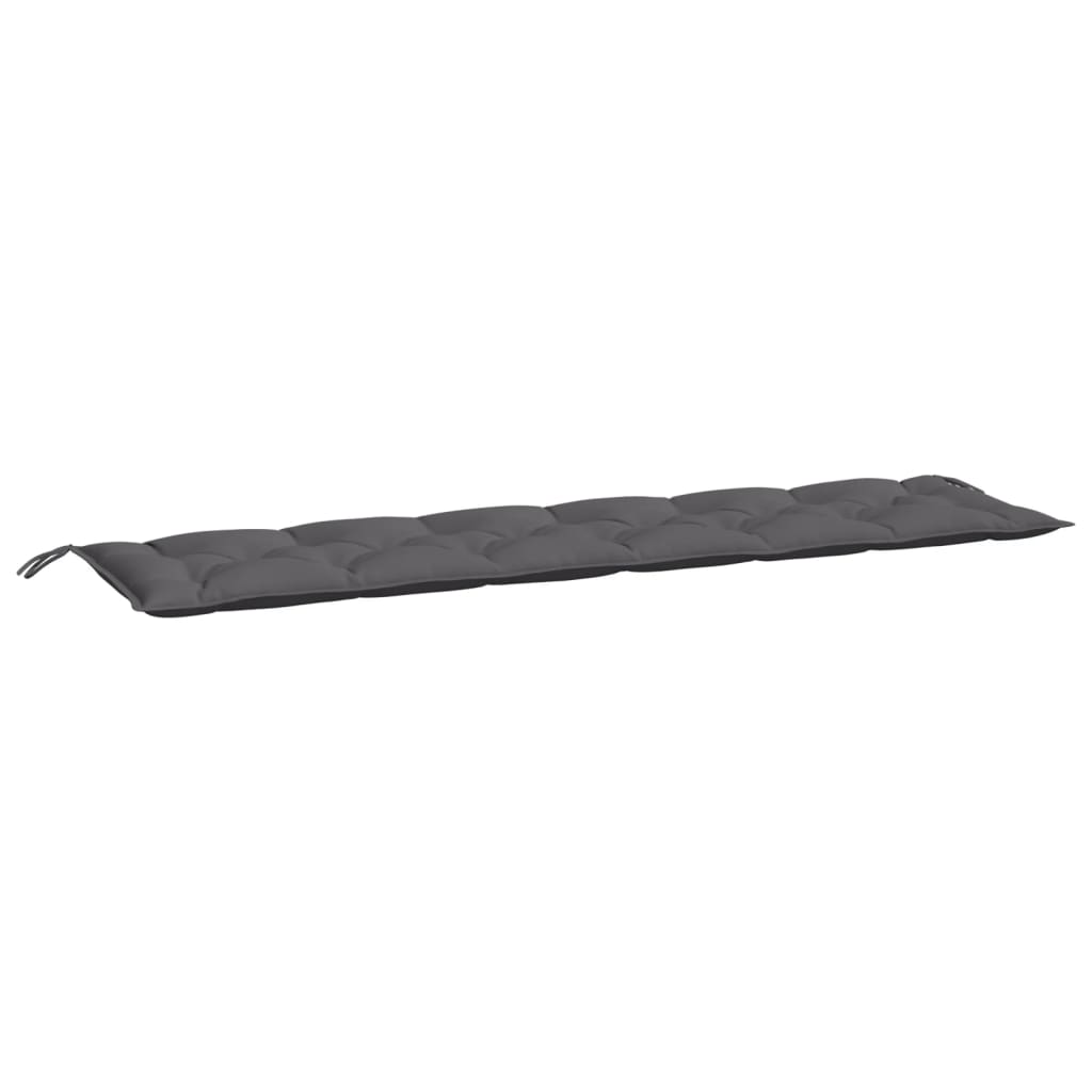 Anthracite garden bench cushion in Oxford fabric, measuring 78.7x19.7x2.8 inches with tufted design and tie straps.