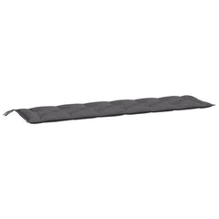Anthracite garden bench cushion in Oxford fabric, measuring 78.7x19.7x2.8 inches with tufted design and tie straps.
