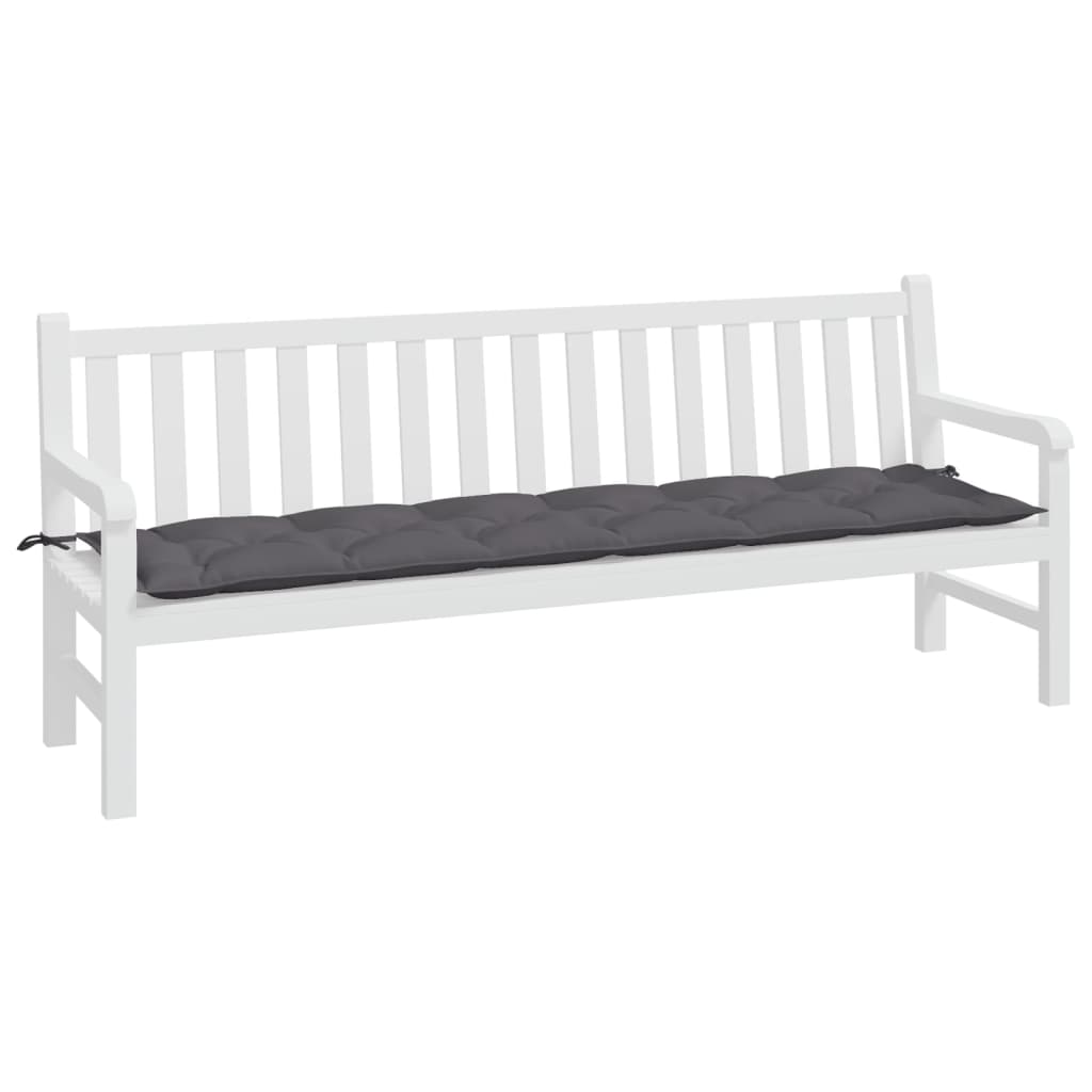 Anthracite garden bench cushion in Oxford fabric, measuring 78.7x19.7x2.8 inches.
