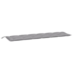 Gray Oxford fabric garden bench cushion, 78.7x19.7x2.8 inches, with ties.